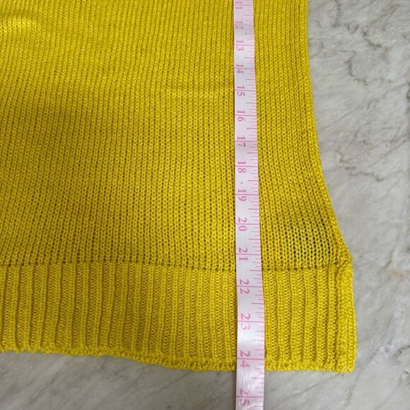 Lauren Ralph Lauren bright yellow loose knit sweater size L - Picture 6 of 6